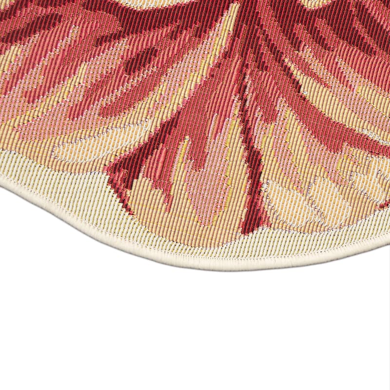 Liora Manne Esencia Peony Indoor/Outdoor Mat Green 3'3"x3'3"