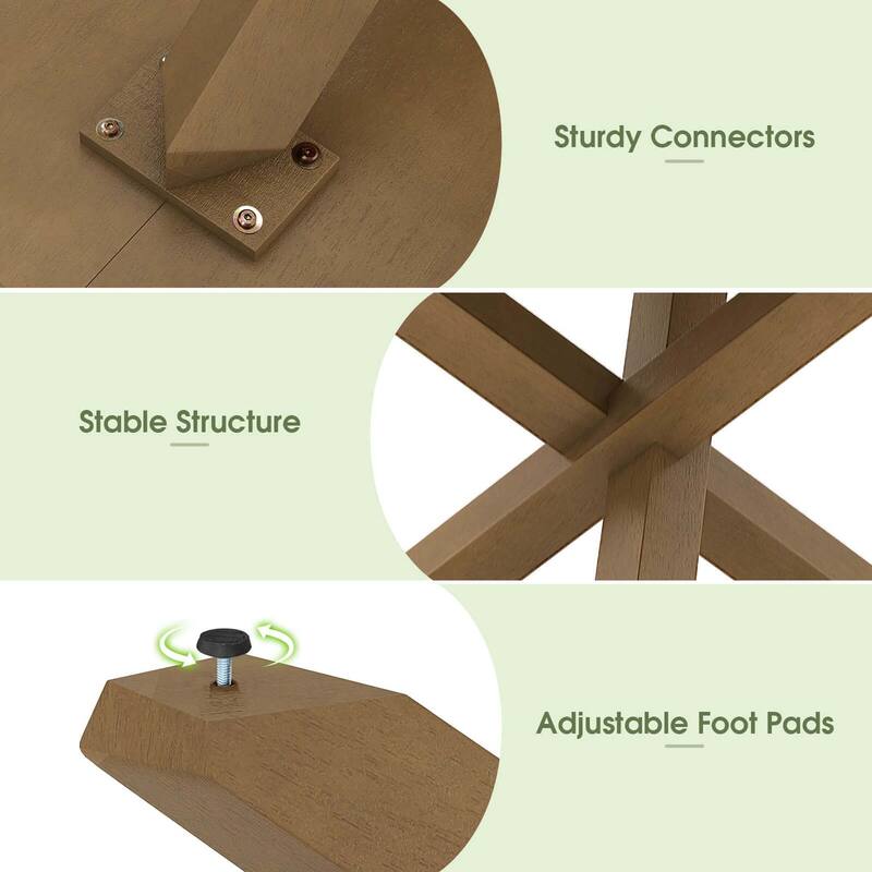 Costway 47" Round Dining Table with Solid Acacia Wood Legs for 4-6 - See Details