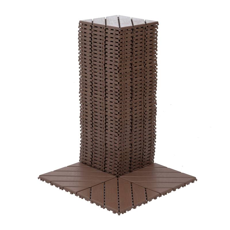 Plastic Interlocking Deck Tiles,44 Pack Patio Deck Tiles,12"x12" Square Waterproof Outdoor All Weather Use, Patio Decking Tiles