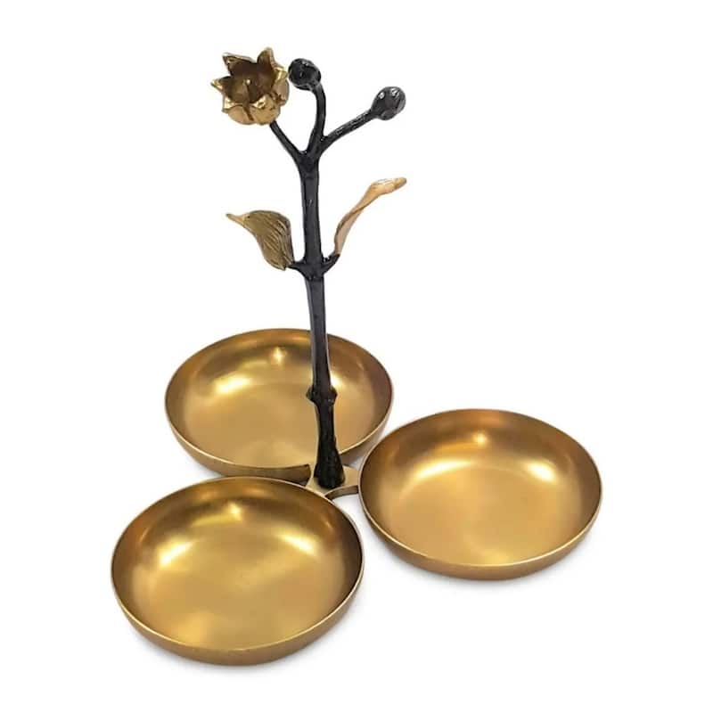 Jiallo Eleanor Triple Candy Dish - Satin Gold