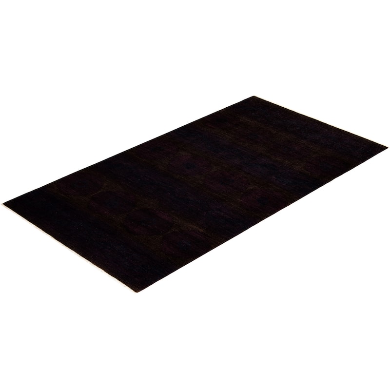 Overton Hand Knotted Wool Vintage Inspired Modern Contemporary Modern Brown Area Rug - 6' 1" x 11' 5"