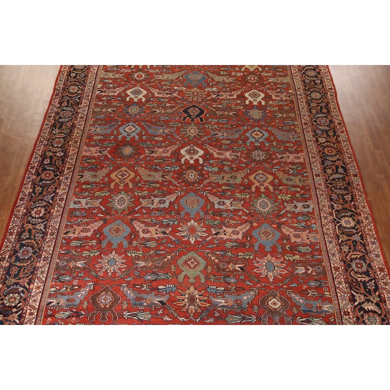Pre-1900 Antique Sultanabad Ziegler Persian Rug Handmade Wool Carpet - 11'6" x 16'8"