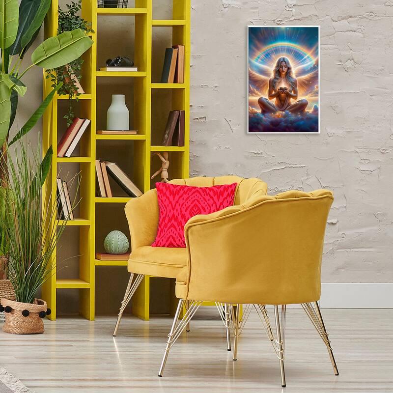 Stupell Enlightened Angel with Tea Wall Plaque Art Design By Spirit of the Rainbow