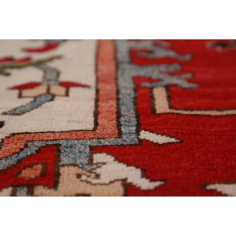 Vegetable Dye Heriz Oriental Area Rug Hand-Knotted Wool Carpet - 10'1"x 13'4"