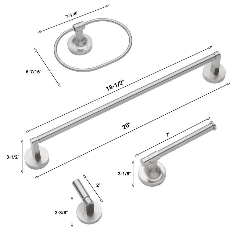 GlideRite 4-Piece Bathroom Hardware Set - 9018-KIT-RD