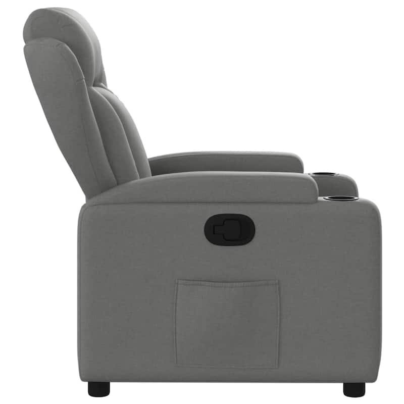 vidaXL Recliner Chair Dark Grey Polyester, Metal, Plywood Single - 37.2 x 30.3 x 39.4