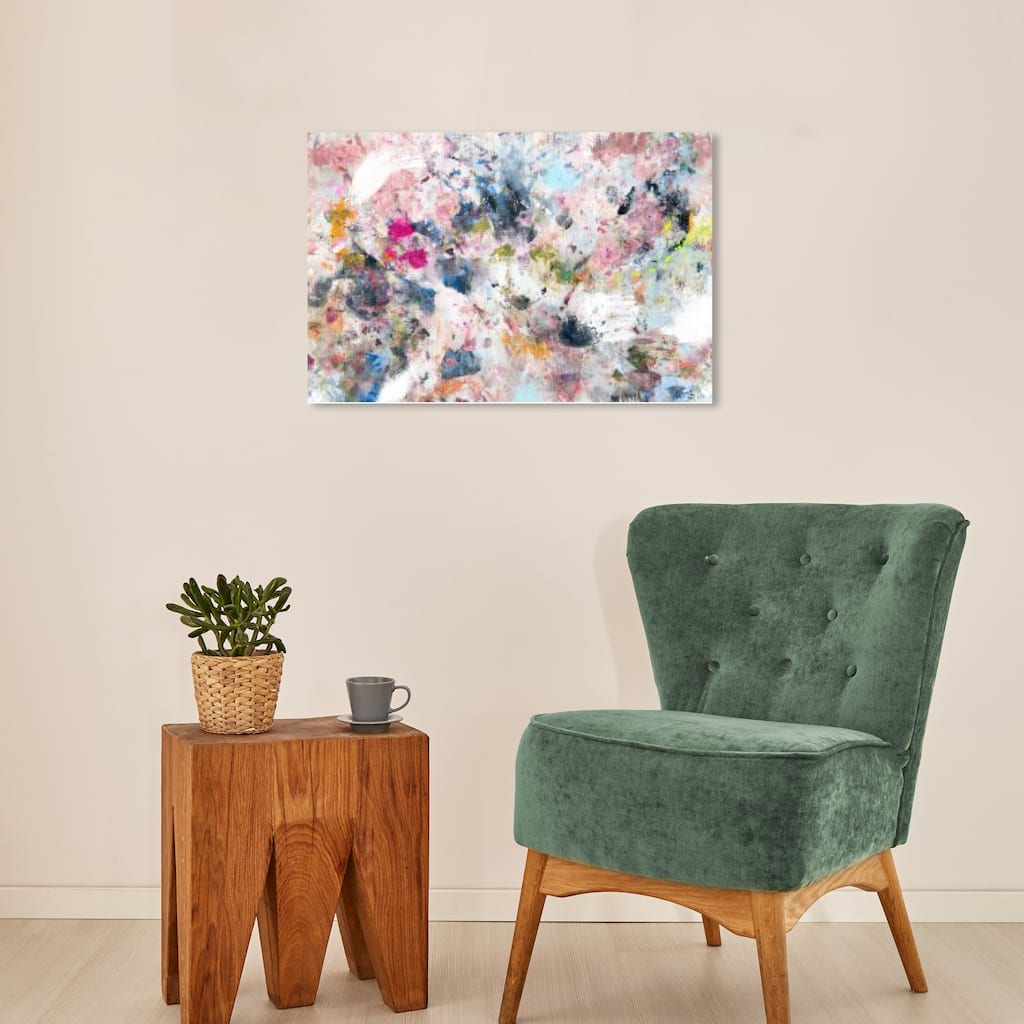 Wynwood Studio Canvas Floral and Botanical Thrilled Pink and Modern & Contemporary Wall Art Canvas Print
