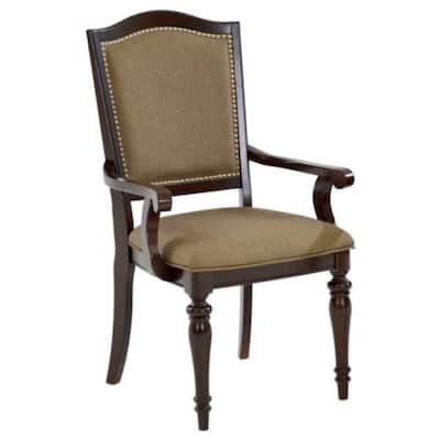 Counter Height Wooden Arm Chair With Turned Legs, Set of 2 - 25"W x 25.75"D x 41.5"H