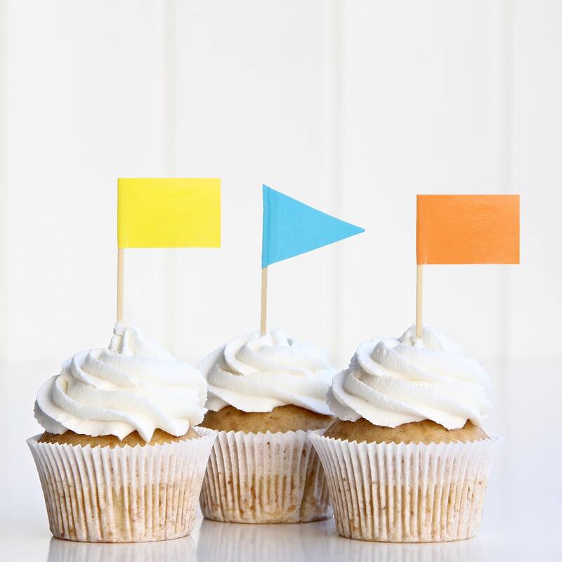 100 Pcs Flag Toothpicks Cheese Markers Colored Cake Toppers