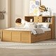 preview thumbnail 2 of 13, Full Size Bed with Trundle, USB Ports & Storage - Sleek Natural Finish