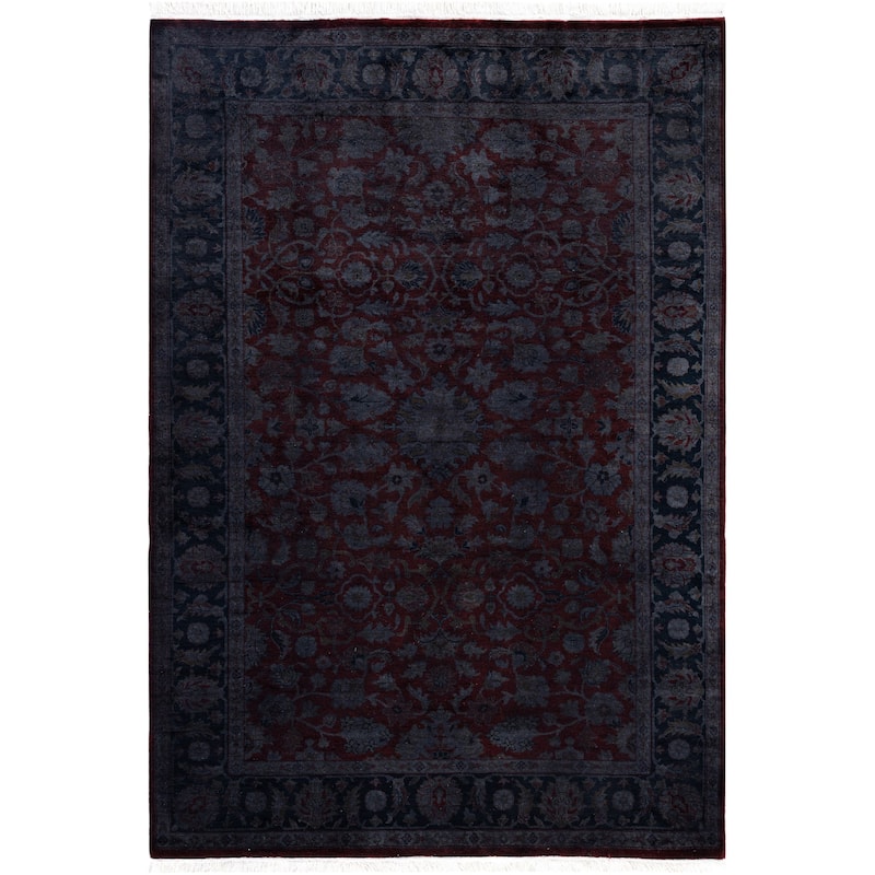 Overdyed One-of-a-Kind Hand-Knotted Area Rug - Red - 4' 2" x 6' 1"