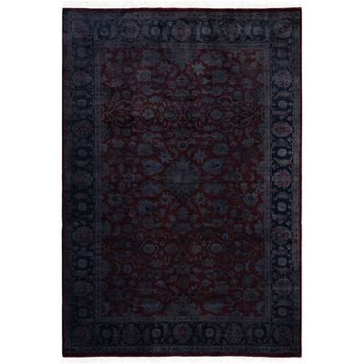Overdyed One-of-a-Kind Hand-Knotted Area Rug - Red - 4' 2" x 6' 1"