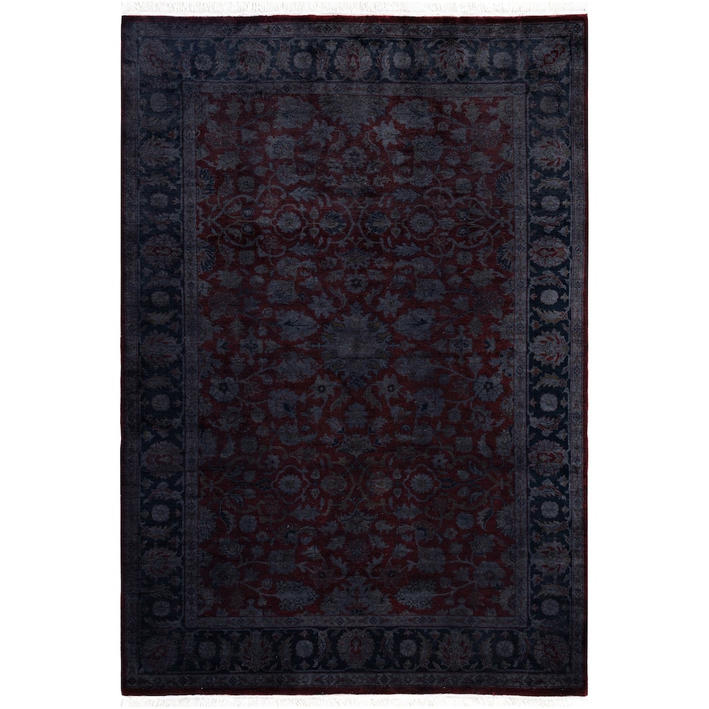 Overdyed One-of-a-Kind Hand-Knotted Area Rug - Red - 4' 2" x 6' 1"