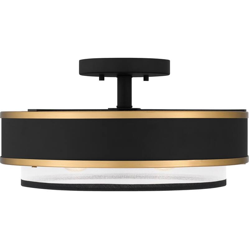Lockwood 3-Light Earth Black Semi-Flush Mount - Earth Black