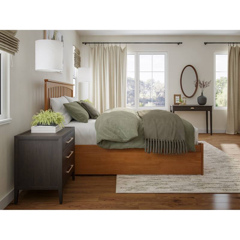 Mission Platform Bed with Footboard and Twin XL Trundle