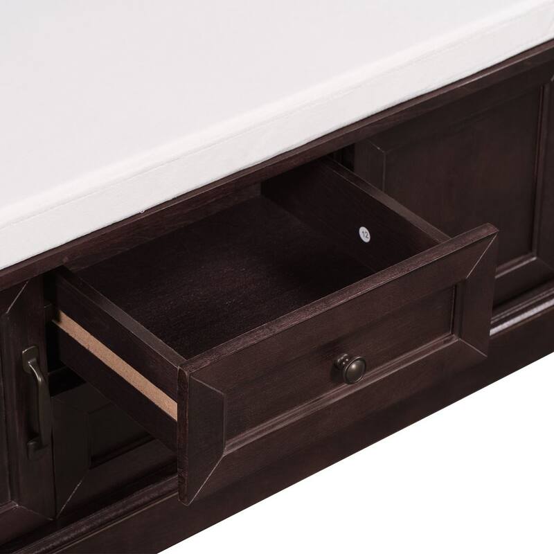 Storage Bench Shoe Bench with Removable Cushion for Living Room
