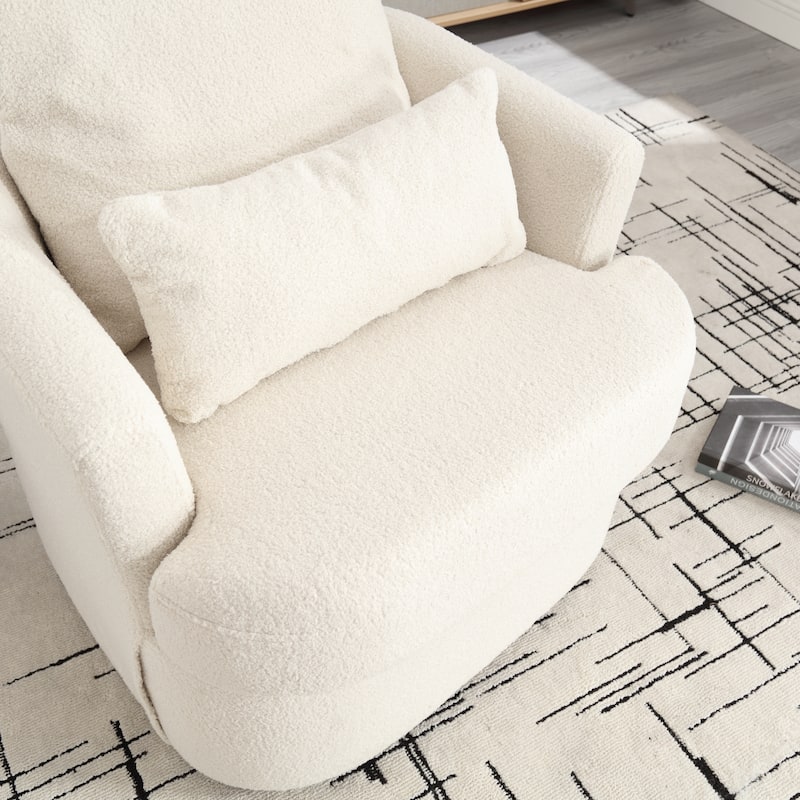 32.68" Swivel Barrel Chair with Metal Base