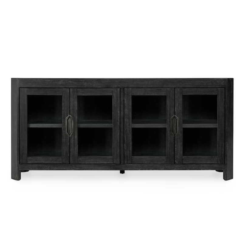 Classic Home Macarthur Black Oak Wood 4-Door Sideboard