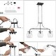 preview thumbnail 18 of 16, Modern Farmhouse 3-Light Linear Chandelier Seeded Glass Island Lights for Dining Room - L25"x W 5"x H 14"