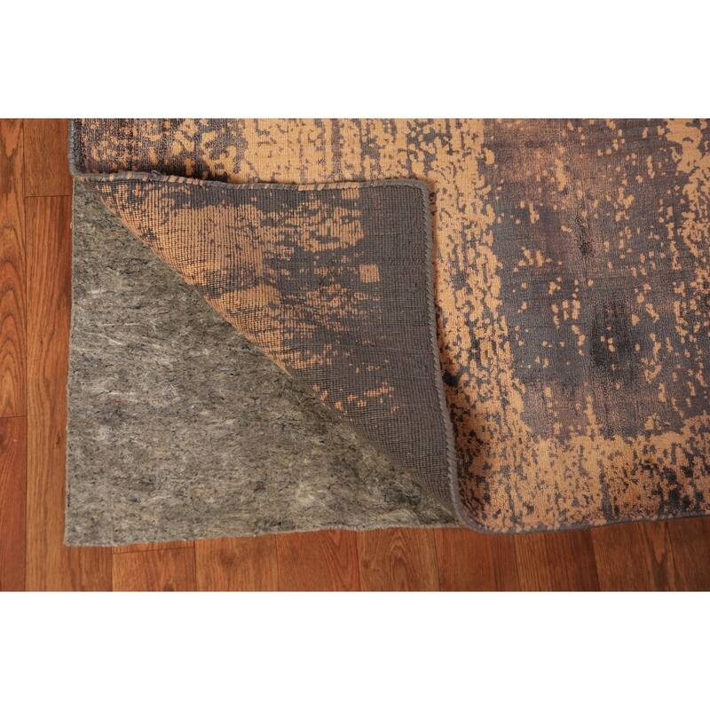 Contemporary Abstract Indian Rug Hand-Knotted Bedroom Wool Carpet - 6'6"x 9'4"