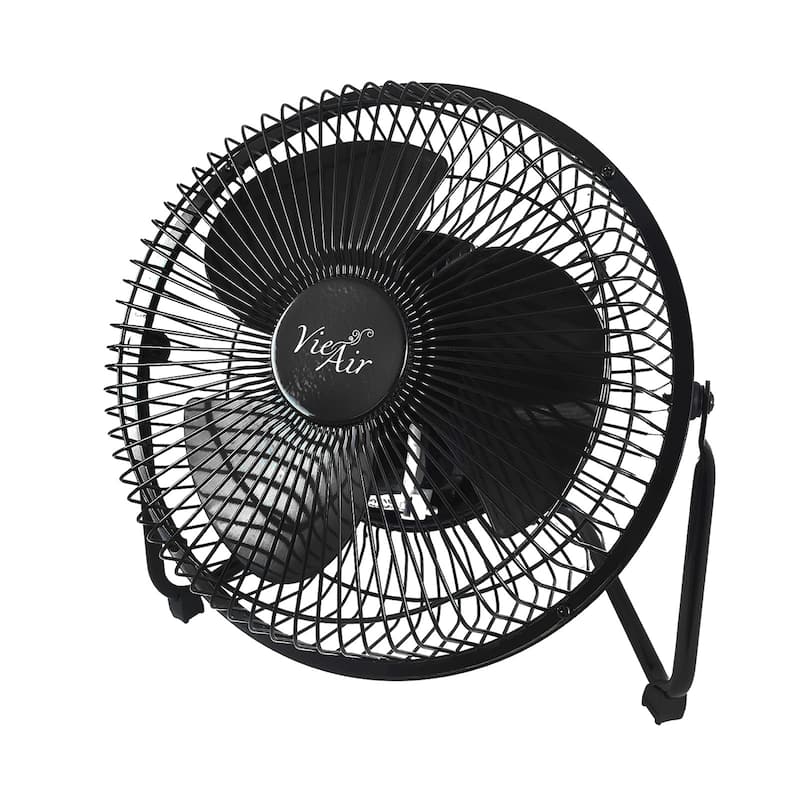 8 Inch High Velocity Three Speed Floor Fan with Tiliting Head Metal Grill
