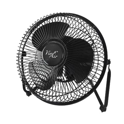 8 Inch High Velocity Three Speed Floor Fan with Tiliting Head Metal Grill