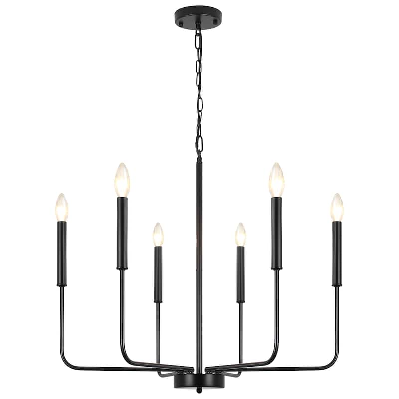 Modern 6-Light Candle Chandelier Classic Ceiling Light for Dining Room Kitchen Island - N/A
