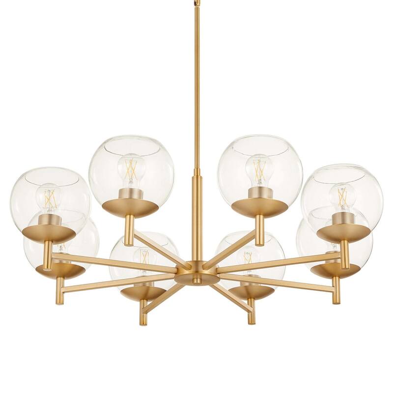 Quorum International 678-8 Lyon 8 Light 34" Wide Chandelier - Aged Brass