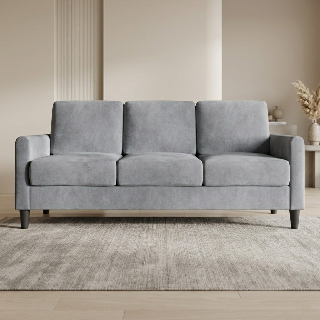 Clayfell Goliad Velvet Arm Sofa with Pocket Spring, Soft Cushions, Clean Lines Design