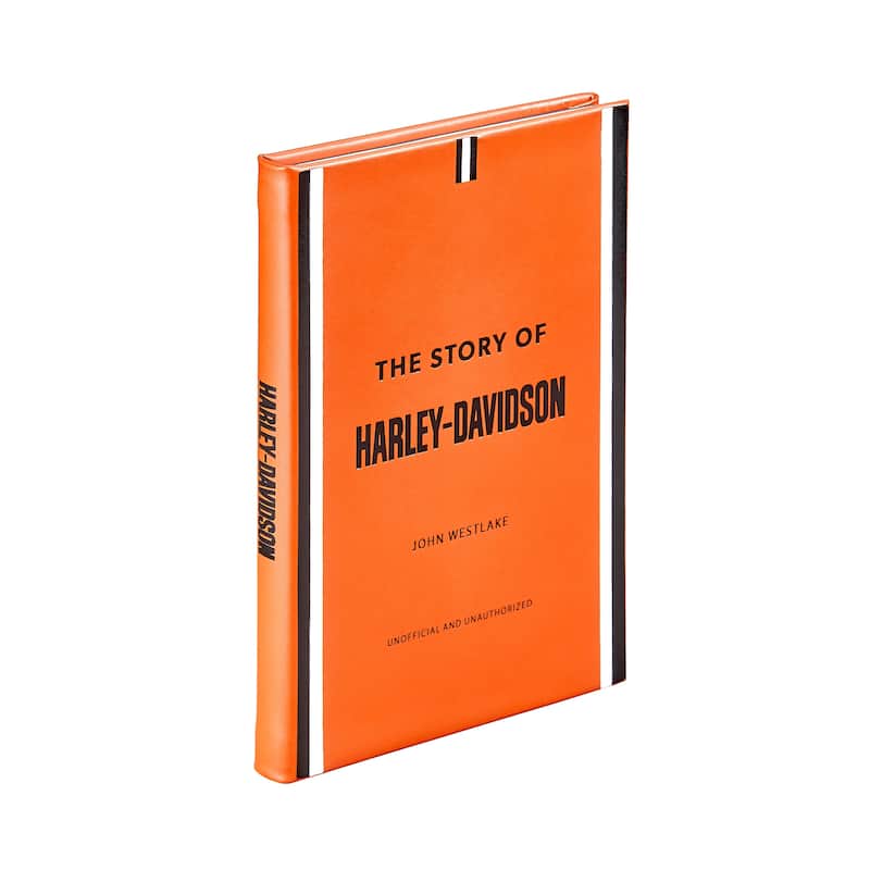 Graphic Image The Story of Harley-Davidson Coffee Table Book, Leather, Orange