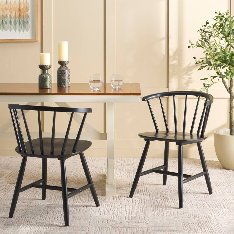 SAFAVIEH Zana Spindleback Windsor Dining Room Chair (Set of 2) - 21.3" W x 19.3" L x 29.9" H - 21"W x 19"D x 30"H