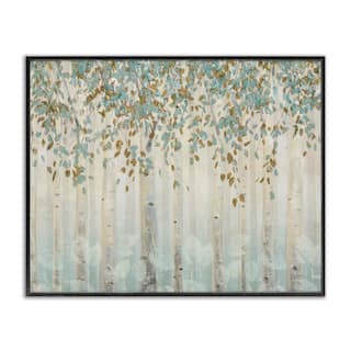 Stupell Abstract Forest Leaves Trees Blue Tan Soft Painting Framed Giclee Texturized Art by James Wiens