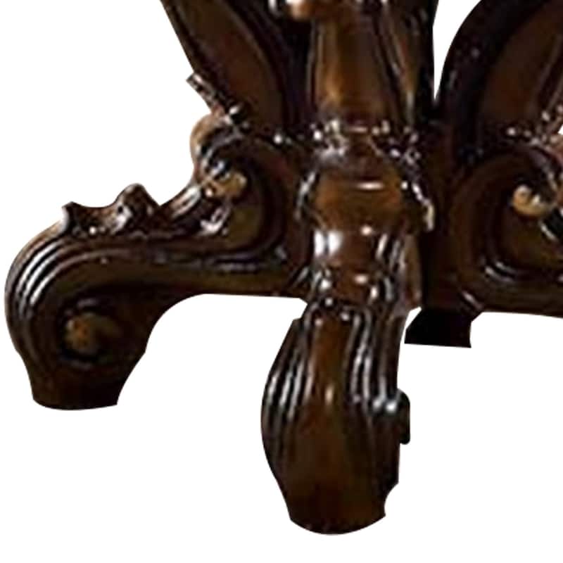 Clover 60 Inch Round Wood Dining Table, Single Pedestal Base, Cherry Brown