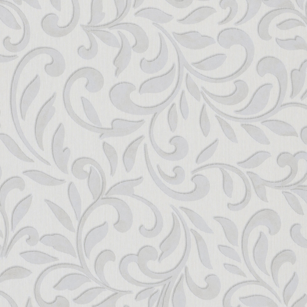Galerie Wallcoverings Leafy Scroll Damask Vinyl on Non-woven Metallic Wallpaper Roll