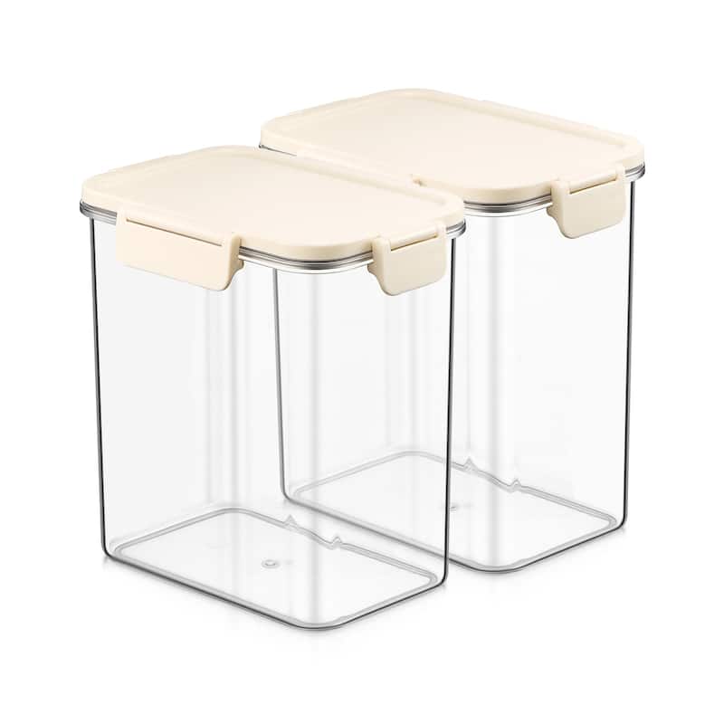 Sorbus Airtight Food Storage Container, Clear Stackable Canister for Pantry, Rice, Pasta, Cereal & Snacks - Medium Tall Rectangle - 2 Piece