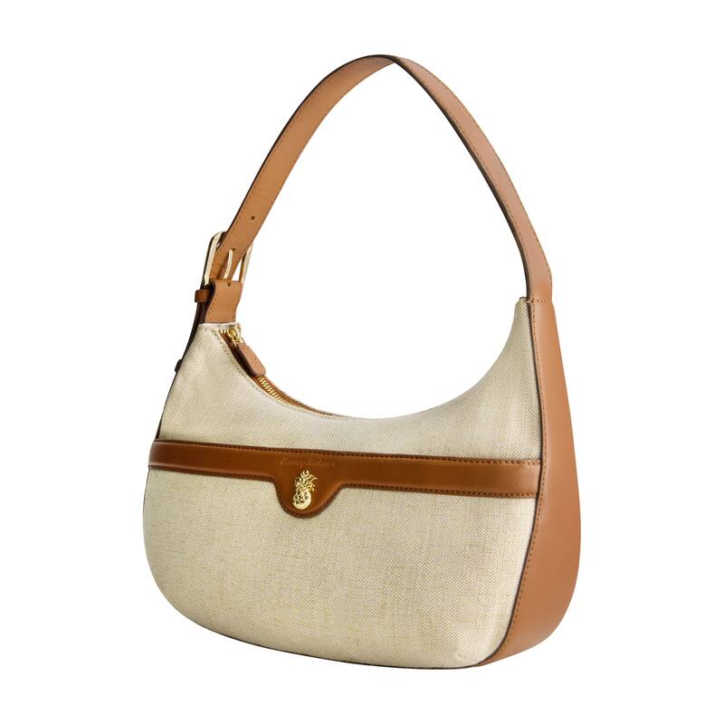 Tommy Bahama Lurex Linen Zip-Top Hobo