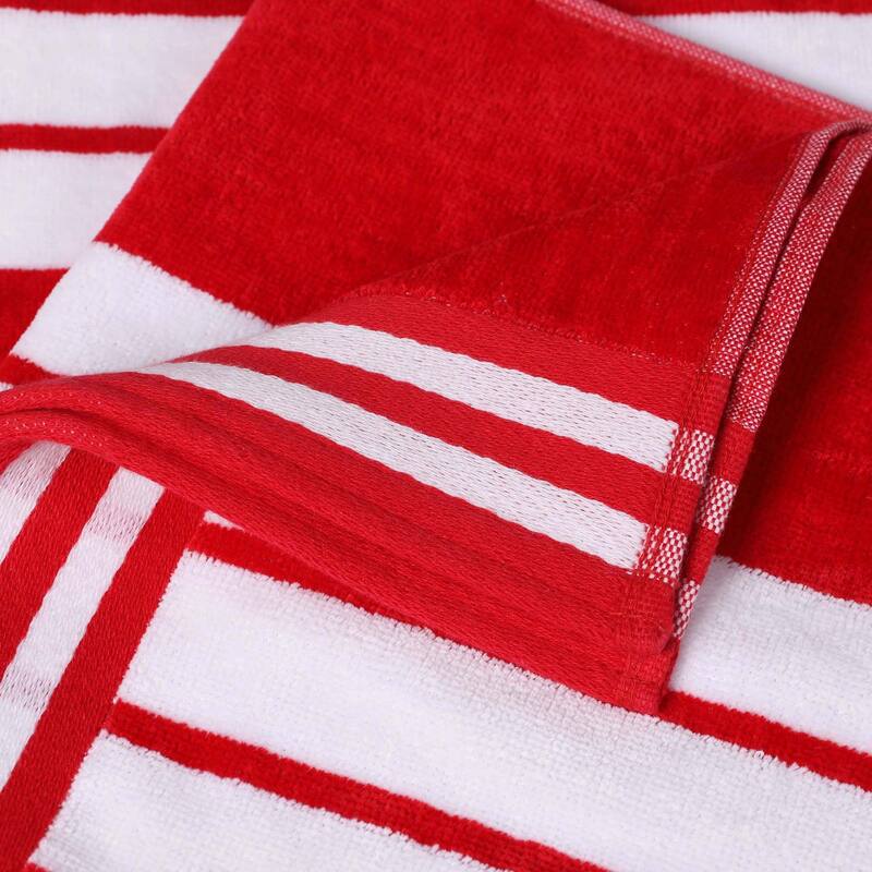 Superior Striped Large Oversized Cotton Beach Towel - Set of 2