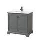 Option Dark Gray / White Cultured Marble Top / Matte