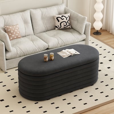 GDFStudio - Marlowe Upholstered Fabric Storage Bench Chenille Ottoman Bench