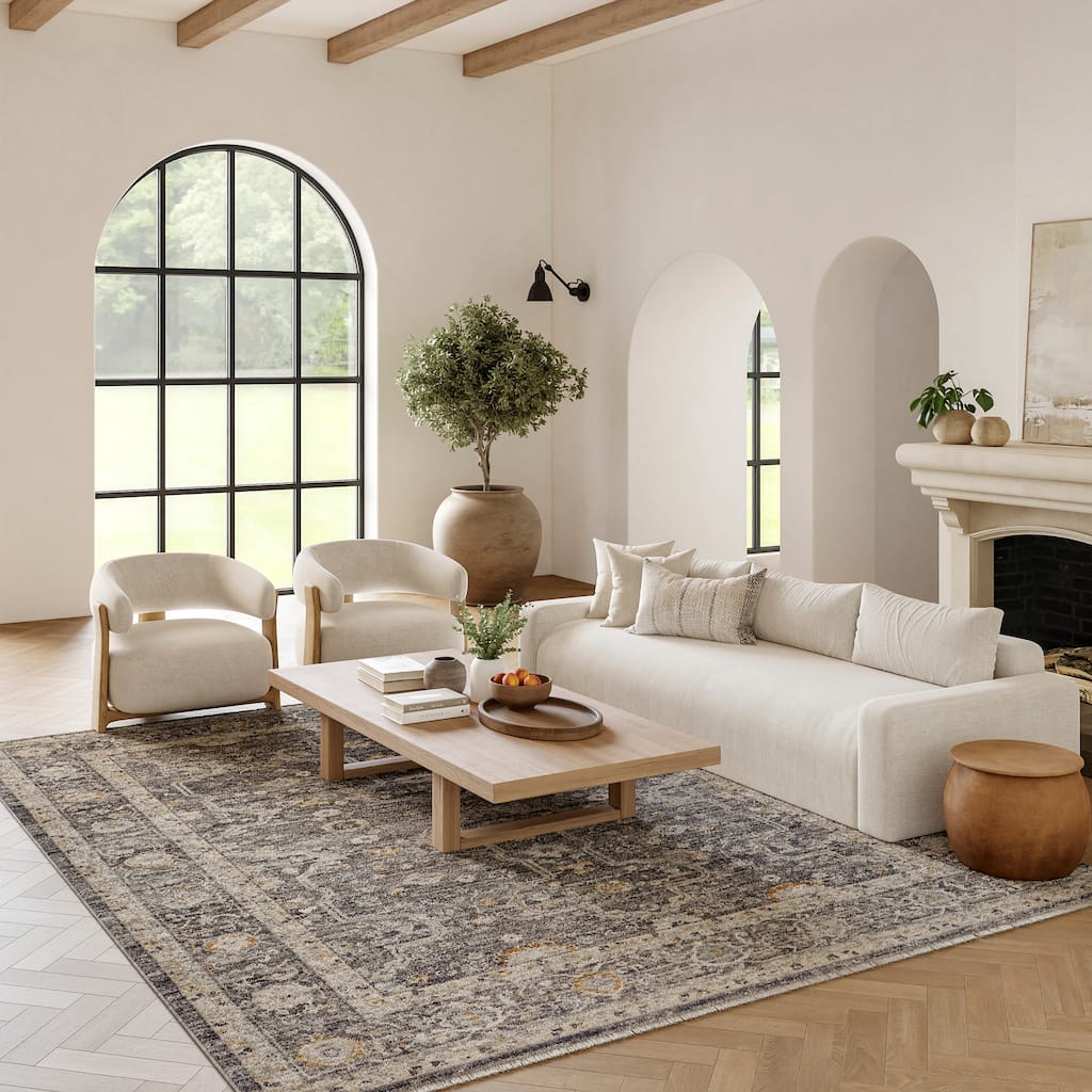 Nourison Nyle Indoor only Grey Persian Area Rug