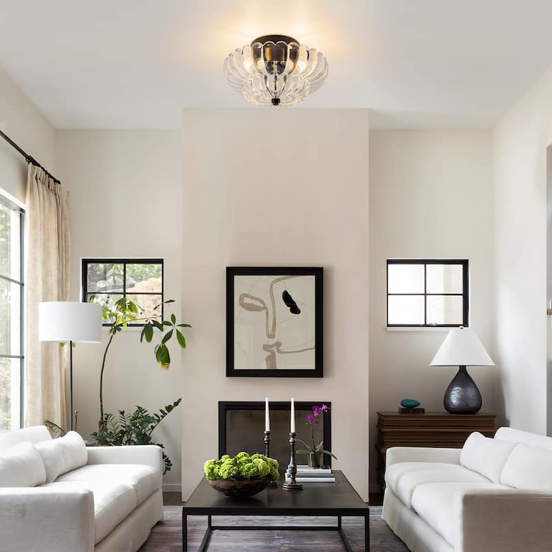 Starsky Modern 3-light Glass Semi Flush Mount