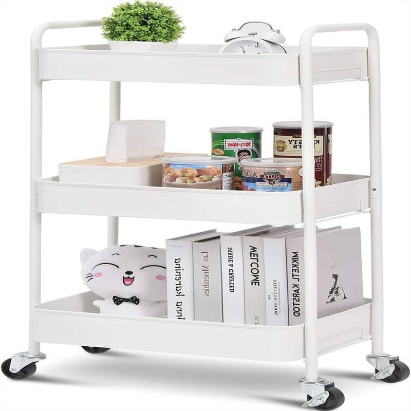 3-Tier Rolling Cart - 12"D x 17.3"W x 31.1"H