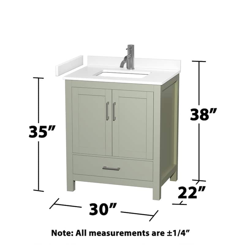 Wyndham Collection Sheffield 30" Single Bathroom Vanity, Carrara