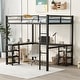 preview thumbnail 2 of 12, Full Metal Loft Bed with Desk and Shelves, Ladder and Guardrails