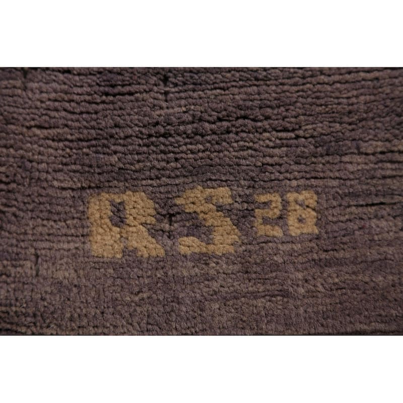 Modern Gabbeh Oriental Area Rug Hand-Knotted Grey Wool Carpet - 4'11" x 6'3"
