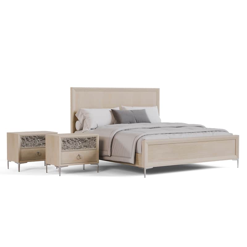 Furniture of America Fable Modern 3-Piece Solid Wood Panel Bedroom Set