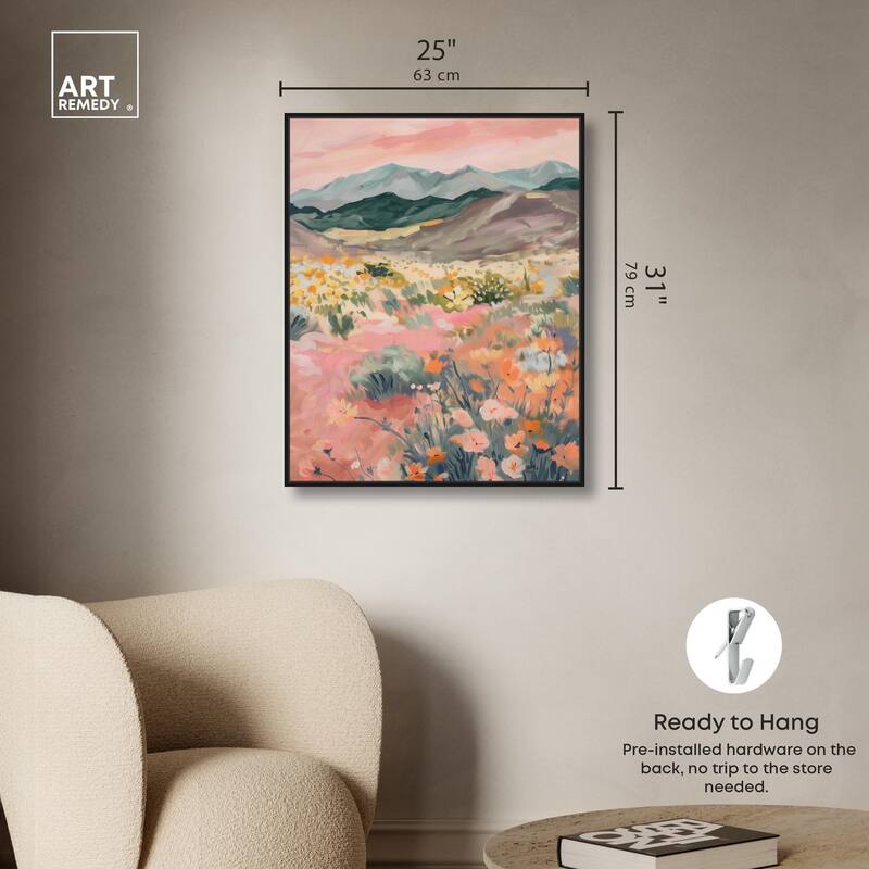 Flowers Beyond the Hills Canvas by Art Remedy