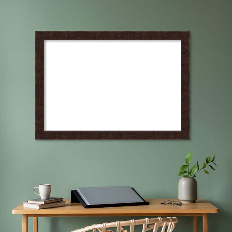 Amanti Art William Mottled Bronze Narrow Framed Dry Erase Magnetic Board