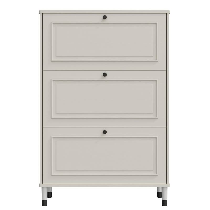 Large Storage Capacity Shoe Rack Cabinet,Shoe Cabinet with 3 Flip Drawers, Freestanding Shoe Organizer