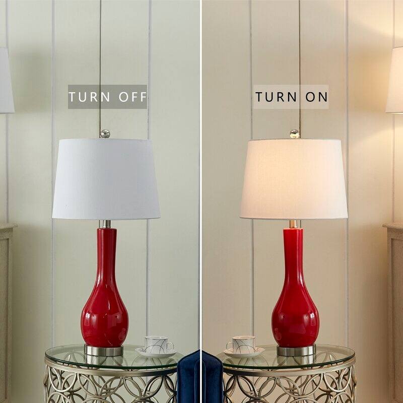 28.5" Ceramic Table Lamp Set with USB (Set of 2)